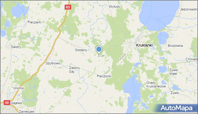 mapa Kolonia Sołdany, Kolonia Sołdany na mapie Targeo